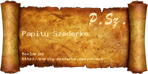 Papity Szederke névjegykártya